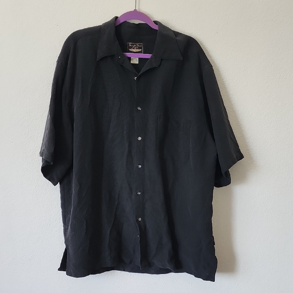 Straight Down Men's Black Casual Button Down Shirt
